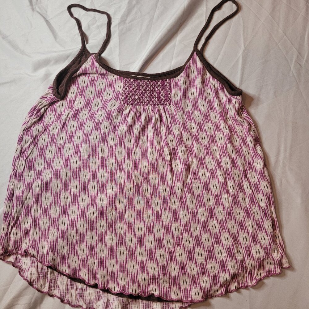 Matilda Jane womens medium pink brown tank top EUC